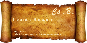 Csernus Barbara névjegykártya